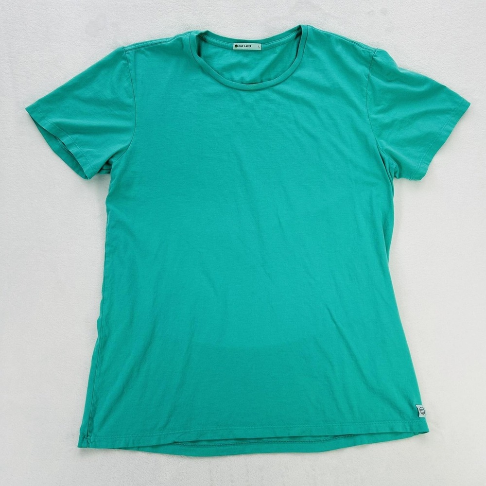 Marine Layer Shirt Mens Large Green Blue Supima Cotton Modal Crewneck USA Tee